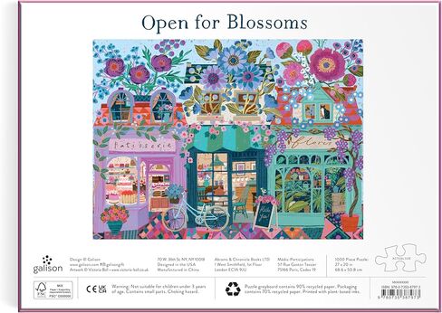 Galison Open for Blossoms – 1000 Piece Jigsaw Puzzle Featuring Beautiful Artwork of A Storefront Adorned with Blossoming Florals in Kuwait