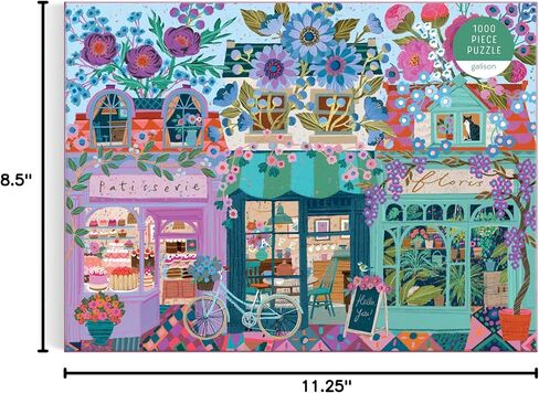 Galison Open for Blossoms – 1000 Piece Jigsaw Puzzle Featuring Beautiful Artwork of A Storefront Adorned with Blossoming Florals in Kuwait