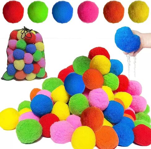 100pcs Reusable Water Balls,Reusable Water Balloons for Outdoor Toy and Games, Water Toys for Kids and Adults,Water Toys for Beach Pool Summer Fun Party in Saudi Arabia