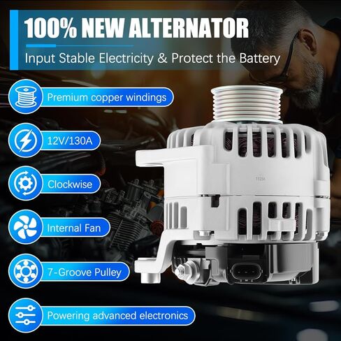 Alternator 11256 Fit for Nissan Frontier 2008-2019, Pathfinder 2008-2012, Titan, Xterra, Armada, for Infiniti QX56 2008-2010, Equator 2009-2012 Automotive Replacement Alternators 23100-ZH00A in Kuwait
