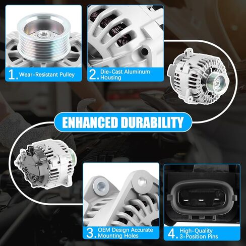 Alternator 11256 Fit for Nissan Frontier 2008-2019, Pathfinder 2008-2012, Titan, Xterra, Armada, for Infiniti QX56 2008-2010, Equator 2009-2012 Automotive Replacement Alternators 23100-ZH00A in Kuwait