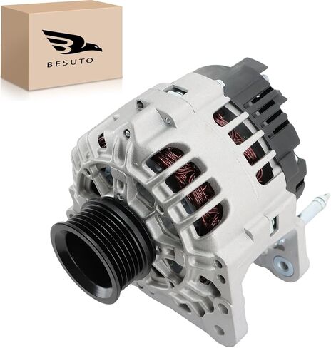 مولد كهربائي Besuto 13853 يناسب VW Beetle 2.5L 2010، Golf 2.0L 1999-2006، Jetta 2.0L 1999-2003، لـ Audi TT Quattro 1.8L 2000-2006 والمزيد، 12V CW 120Amp 6-Groove Clutch Pulley، استبدال #028903028هـ in Kuwait