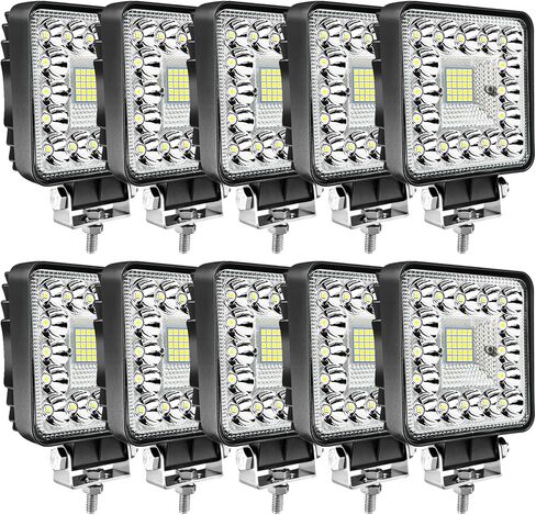 أضواء عمل جرار LED MUVKQC 4 بوصة 123 وات 12000 لومن شريط ضوء مربع 12 فولت 24 فولت مكعب LED أضواء جراب مقاومة للماء على الطرق الوعرة ضوء الضباب للقيادة على الطرق الوعرة لسيارة قارب ATV UTV RV عربة جولف جزازة العشب (20 قطعة) in Kuwait