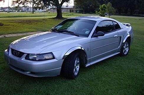 QMI 271304 -Fender Trim Compatible with Ford Mustang Full Arch Mirror Polished Stainless Steel Wide Width Set Of 4 in Saudi Arabia