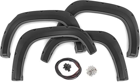 Rough Country Pocket Fender Flares for Chevy Colorado (2023-2026) - 1" Tire Coverage, 5.75" Height, Riveted Style, UV-Resistant ABS, Paintable Matte Black in Kuwait