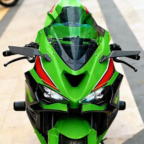 ZX-6R Mirrors Motorcycle Aluminum Adjustable Rearview Mirror Compatible with Kawasaki Ninja 636 ZX-6R ZX6R ZX 6R (2019-2026) Ninja ZX6R Mirrors with LED Turn Signal Light Wind Wing Side Mirror in Saudi Arabia