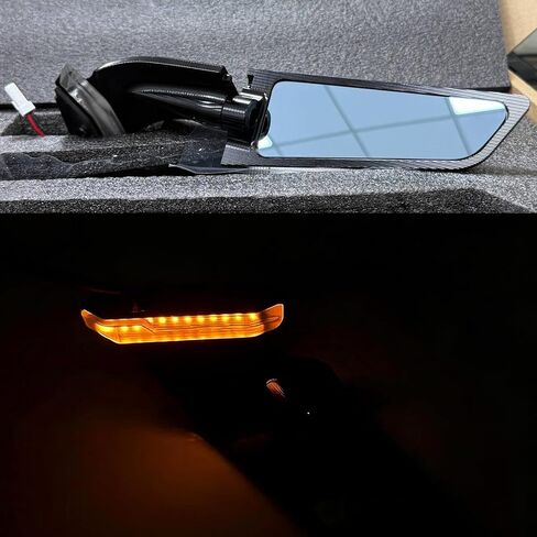 ZX-6R Mirrors Motorcycle Aluminum Adjustable Rearview Mirror Compatible with Kawasaki Ninja 636 ZX-6R ZX6R ZX 6R (2019-2026) Ninja ZX6R Mirrors with LED Turn Signal Light Wind Wing Side Mirror in Saudi Arabia