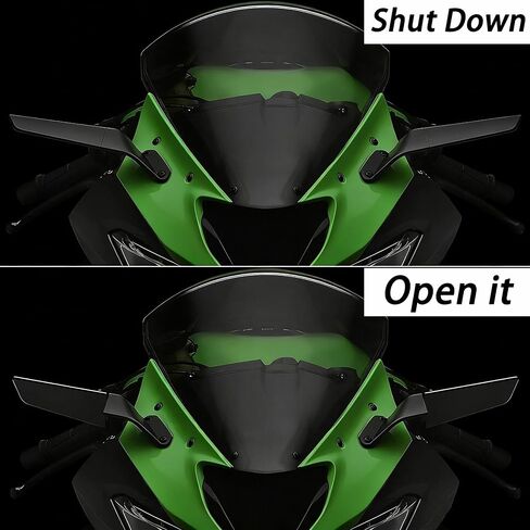 ZX-6R Mirrors Motorcycle Aluminum Adjustable Rearview Mirror Compatible with Kawasaki Ninja 636 ZX-6R ZX6R ZX 6R (2019-2026) Ninja ZX6R Mirrors with LED Turn Signal Light Wind Wing Side Mirror in Saudi Arabia