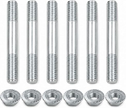 Exhaust Flange Stud Kit M10-1.5 x 62mm, Exhaust Manifold Studs and Nuts Hardware Kit, Hex Head Exhaust Stud Bolt Set for Exhaust Flange Manifold Pipe Repair, Replace 03133 03133HP in Saudi Arabia