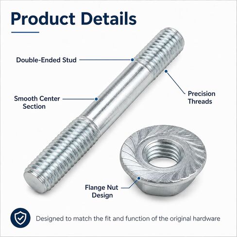 Exhaust Flange Stud Kit M10-1.5 x 62mm, Exhaust Manifold Studs and Nuts Hardware Kit, Hex Head Exhaust Stud Bolt Set for Exhaust Flange Manifold Pipe Repair, Replace 03133 03133HP in Saudi Arabia