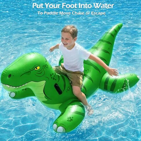 Jasonwell Pool Games Toys Floats -2Pack Inflatable Dinosaur Pool Floats with Blow Up Toy Hammers Ride on Pool Floaties for Kids Teens Adults Lounge Raft Summer Lake Beach Party Decorations in Kuwait