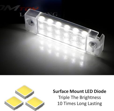 iJDMTOY OEM-Fit 3W مجموعة مصابيح لوحة ترخيص LED كاملة متوافقة مع 1996-2022 Toyota 4Runner و2008-2019 Toyota Sequoia، مدعومة بثنائيات LED بيضاء زينون مكونة من 18 قطعة in Kuwait