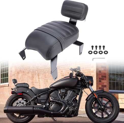 مقعد الركاب مع مسند الظهر لنماذج 2025 2026 Scout Bobber للدراجة النارية مقعد الركاب الخلفي للكشافة الهندية Bobber Sixty Classic Limited 25-26 Pillion مع مسند الظهر - أسود in Kuwait