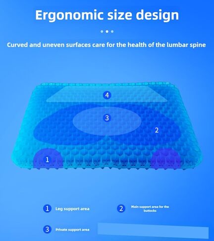 Summer ice pad Honeycomb Gel Office Chair Cushion, Long Sitting Silicone Butt pad, car Cool seat Cushion in Saudi Arabia