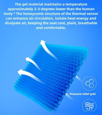 Summer ice pad Honeycomb Gel Office Chair Cushion, Long Sitting Silicone Butt pad, car Cool seat Cushion in Saudi Arabia