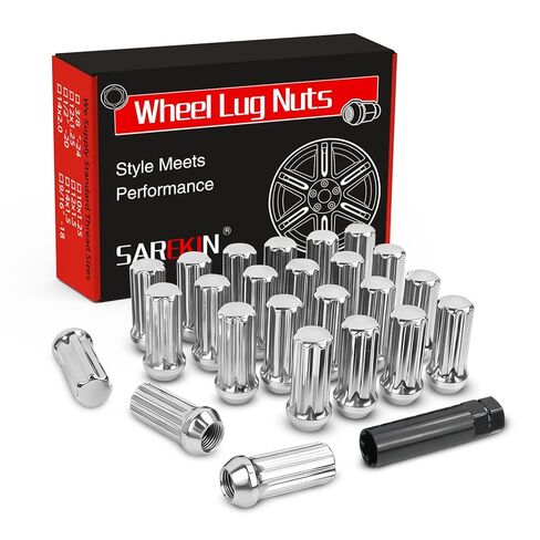 صواميل العروة M14x1.5، مقعد منتفخ مخروطي/مخروطي، نهاية مغلقة طويلة ممتدة XL مع مفتاح مقبس واحد، صواميل العروة لعجلات ما بعد البيع (24 قطعة، أسود) in Kuwait
