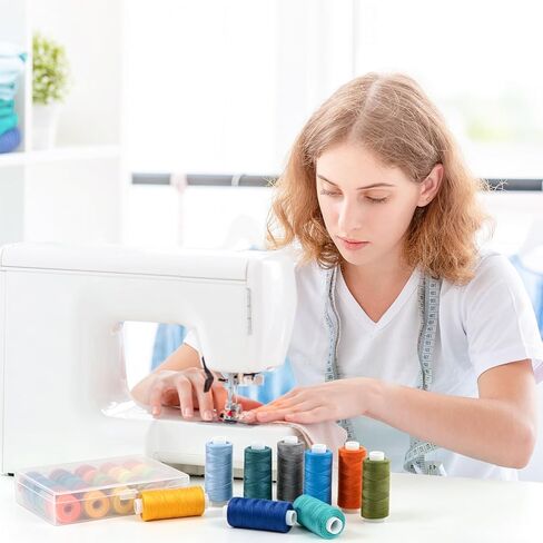 96 Pcs Sewing Thread Kit with Bobbins for Sewing Machine, 48 Colors Polyester Prewound Bobbins for Sewing, Emergency use, Travel, Hand Sewing Machines, DIY, and Home use, 400 Yards in Saudi Arabia