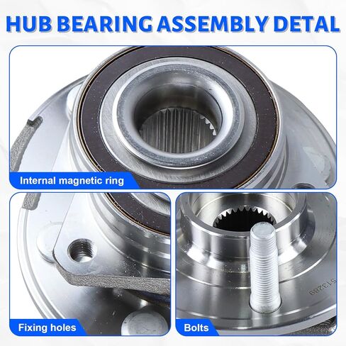 2 x 513289 Front or Rear Wheel Bearing Hub Assembly with 6 Lug Compatible with Cadillac SRX 2010-2016, Fit for Saab 9-4X 2011 in Saudi Arabia