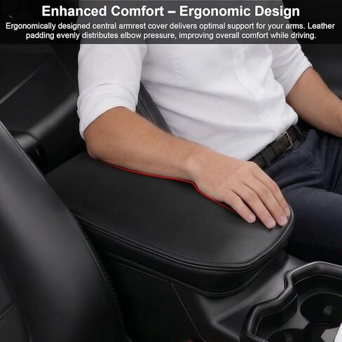 غطاء مسند ذراع وحدة التحكم المركزية من DIAMOOKY لملحقات Toyota RAV4 2019-2025، غطاء غطاء وحدة التحكم الوسطى من الجلد Rav 4، واقي وسادة مسند الذراع لدعم المرفق (ليس لعام 2026+) in Kuwait
