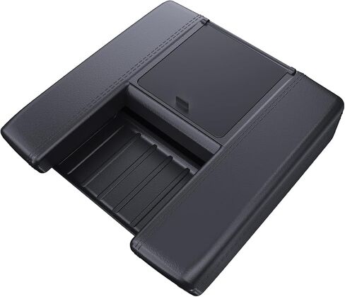 LFOTPP 2-in-1 for 2022-2026 Toyota Tundra (SR/SR5/Limited) Center Console Armrest Cover& Armrest Hidden Privacy Tray - [OEM Style& Friendly Liquid Silicone Rubber] -Silicone Thin Black in Kuwait
