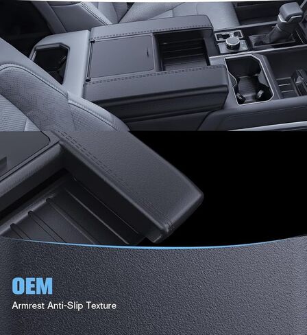 LFOTPP 2-in-1 for 2022-2026 Toyota Tundra (SR/SR5/Limited) Center Console Armrest Cover& Armrest Hidden Privacy Tray - [OEM Style& Friendly Liquid Silicone Rubber] -Silicone Thin Black in Kuwait