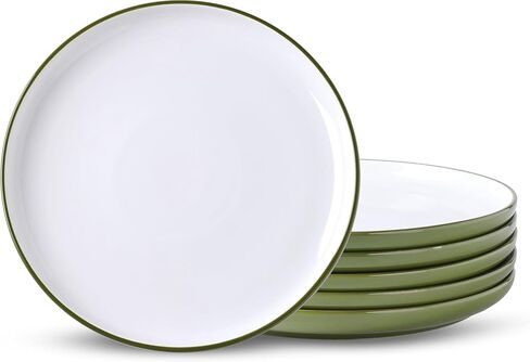 GBHOME Ceramic Dinner Plates Set of 6, 10.5 Inch Reactive Glaze Stoneware Plates Set, Modern Dinnerware Dishes Set for Kitchen,Microwave, Dishwasher Safe, Scratch Resistant-Pear White in Saudi Arabia