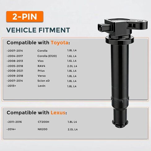 UF499 Ignition Coil Pack of 4 for Hyundai Accent, Elantra, Kia Rio, Spectra, Dodge Attitude 1.6L L4, Replaces OEM 27301-26640 in Kuwait
