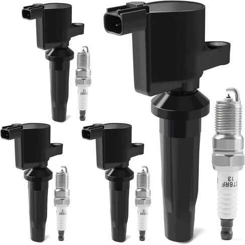Set of 4 Ignition Coil Packs & Iridium Spark Plugs Compatible with 2.0L 2.5L 2009-2020 Ford Escape Fusion C-Max Transit, Lincoln MKZ, 2009-2011 Mazda Tribute, Mercury Mariner Milan Replace FD505 UF621 in Kuwait