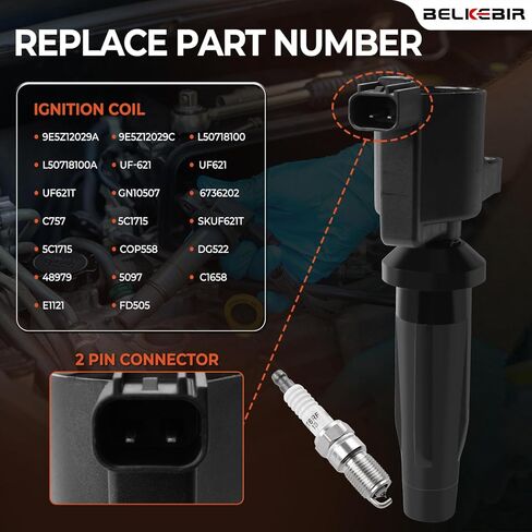 Set of 4 Ignition Coil Packs & Iridium Spark Plugs Compatible with 2.0L 2.5L 2009-2020 Ford Escape Fusion C-Max Transit, Lincoln MKZ, 2009-2011 Mazda Tribute, Mercury Mariner Milan Replace FD505 UF621 in Kuwait
