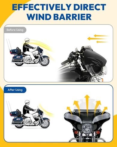 الزجاج الأمامي المموج مقاس 10 بوصات متوافق مع Harley Davidson Touring Street Glide Electra Glide Ultra Classic Glide FLHTK FLHT FLHTCUTri Glide 2014-2023، شفاف in Kuwait