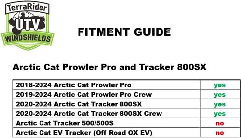 UTV WINDSHIELD Standard Full Tilting Windshield Compatible with 2018-2024 Arctic Cat Prowler Pro (with Pro Fit Frame), 3/16 Inch Polycarbonate – Fits Hard Top – Off-Road Accessory – Made in USA in Saudi Arabia