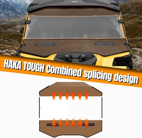 HAKA TOUGH Front Full Windshield for Can-Am Maverick R Accessories 2024+, Hard Coated Poly Vented front Window Windscreen with Adjustable Vents for Can Am Maverick R MAX X RS 2024+ in Kuwait
