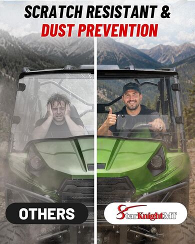 StarknightMT Windshield Scratch-Resisatant Compatible with 2014 2015 Kawasaki Teryx 800/2012 2013 Teryx 4 750 Vent Full Windshield Accessories Clear Front Window Used with Most Roof in Kuwait