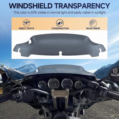 Smoke 4.5"Motorcycle Wave Windshield Windscreen Compatible for Harley 2014-2023 Harley Davidson Touring Street Glide/Electra Glide/Ultra Limited/Tri Glide FLHT FLHX FLHXS FLHTK in Saudi Arabia