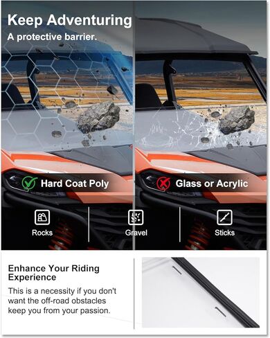 KIWI MASTER Half Windshield for 2023-2026 CFMOTO ZForce 950 Sport/800 Trail Accessories, Hard Coat Poly Front Window, Heavy Duty Polycarbonate, Scratch Resistant in Kuwait