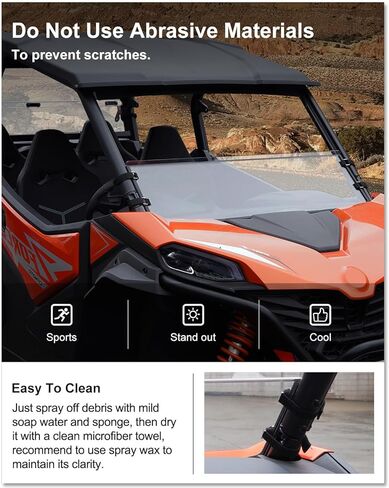 KIWI MASTER Half Windshield for 2023-2026 CFMOTO ZForce 950 Sport/800 Trail Accessories, Hard Coat Poly Front Window, Heavy Duty Polycarbonate, Scratch Resistant in Kuwait