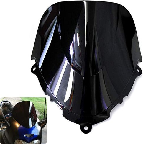 PSLER Windscreen Windshield Double Bubble for Katana GSX600F GSX750F 1998-2008 Black in Kuwait