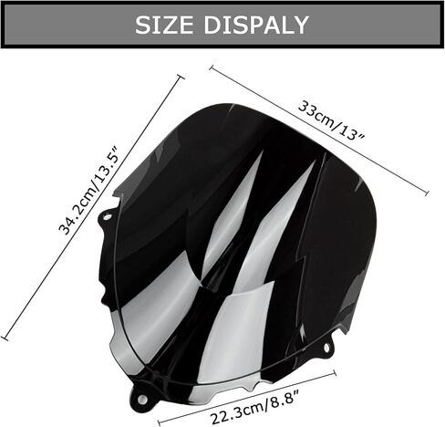 PSLER Windscreen Windshield Double Bubble for Katana GSX600F GSX750F 1998-2008 Black in Kuwait