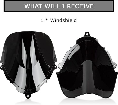 PSLER Windscreen Windshield Double Bubble for Katana GSX600F GSX750F 1998-2008 Black in Kuwait