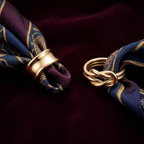 6 Pcs Scarf Rings for Women, Scarf Clips & Scarfs Slides, Minimalist Geometric Scarfs Buckle, Silk Shawl Clasp for Bandana & Dress Accessories in Saudi Arabia