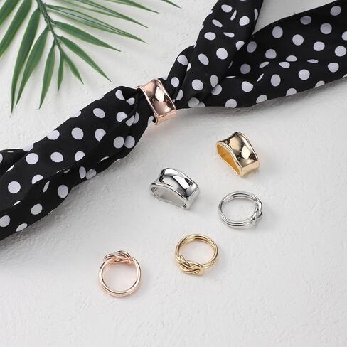 6 Pcs Scarf Rings for Women, Scarf Clips & Scarfs Slides, Minimalist Geometric Scarfs Buckle, Silk Shawl Clasp for Bandana & Dress Accessories in Saudi Arabia