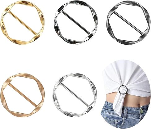 Bestac Scarf Clip, Scarf Ring Holder for Women, Metal Round Circle Buckle for Silk Scarves & T-Shirts in Saudi Arabia