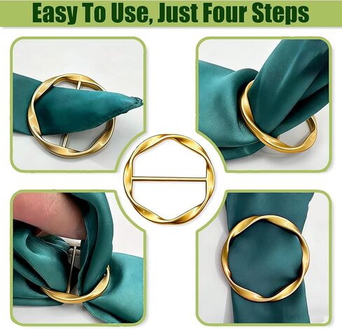 Bestac Scarf Clip, Scarf Ring Holder for Women, Metal Round Circle Buckle for Silk Scarves & T-Shirts in Saudi Arabia