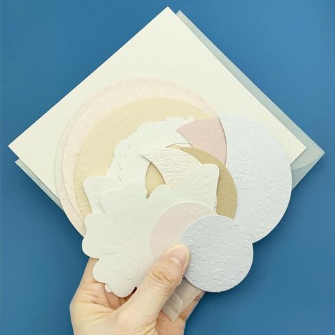 Scrapbook Textured Art Paper Assorted Set 25pcs Round Moon Flower Butterfly Special Craft Paper Supplies for Scrapbook Bullet Junk Journal Collage Card Making in Kuwait