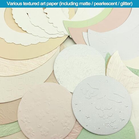 Scrapbook Textured Art Paper Assorted Set 25pcs Round Moon Flower Butterfly Special Craft Paper Supplies for Scrapbook Bullet Junk Journal Collage Card Making in Kuwait