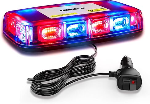 WINECO أحمر أزرق 72LED أضواء السقف العلوي، وضوح عالية تحذير السلامة في حالات الطوارئ LED شريط ضوء ستروب صغير مع مغناطيسي لمحراث الثلج 12-24 فولت والشاحنات ومركبات البناء in Kuwait