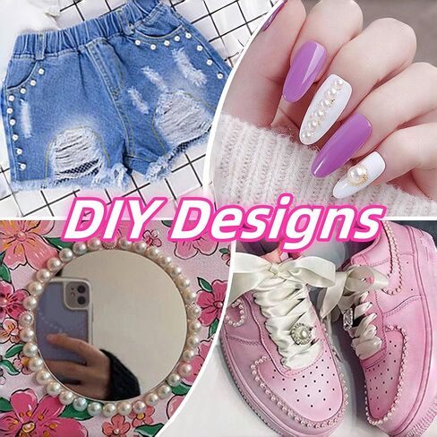 لؤلؤ نصف مستدير مسطح لصياغة فن الأظافر، خرز اللؤلؤ الملون AB للنساء والفتيات DIY مكياج الوجه مجوهرات الملابس والأحذية، خرز اللؤلؤ السائب المقلّد (برتقالي، 6 مم) in Kuwait