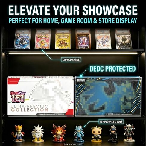 DEDC 2PCS Clear Plastic Display Box for Mega Charizard X EX and 151 UPC Box 0.7mm Extra Thick PET Protector Storage Box in Kuwait