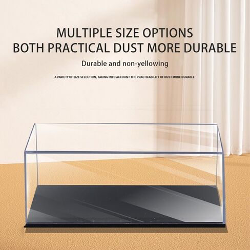 1/43 Scale Clear Acrylic Display Case with Matt Black Base and Lid, Dust-Proof Acrylic Showcase, Cube Counter-Tops Box for Large Collectibles (5.9x3x2 inch) in Kuwait