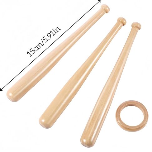 Tinyuet Two-Pack Wooden Baseball Display Stand with Bat Holder - Tabletop Showcase for 2 Baseballs, Wood Ball and Bat Display Case, Sports Memorabilia Centerpiece for Shelves or Desk in Kuwait